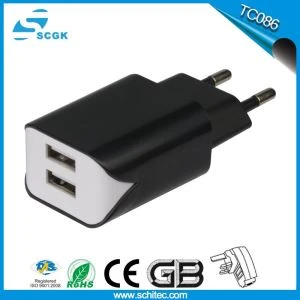Høykvalitets 2-port tilbehør USB-vegglader